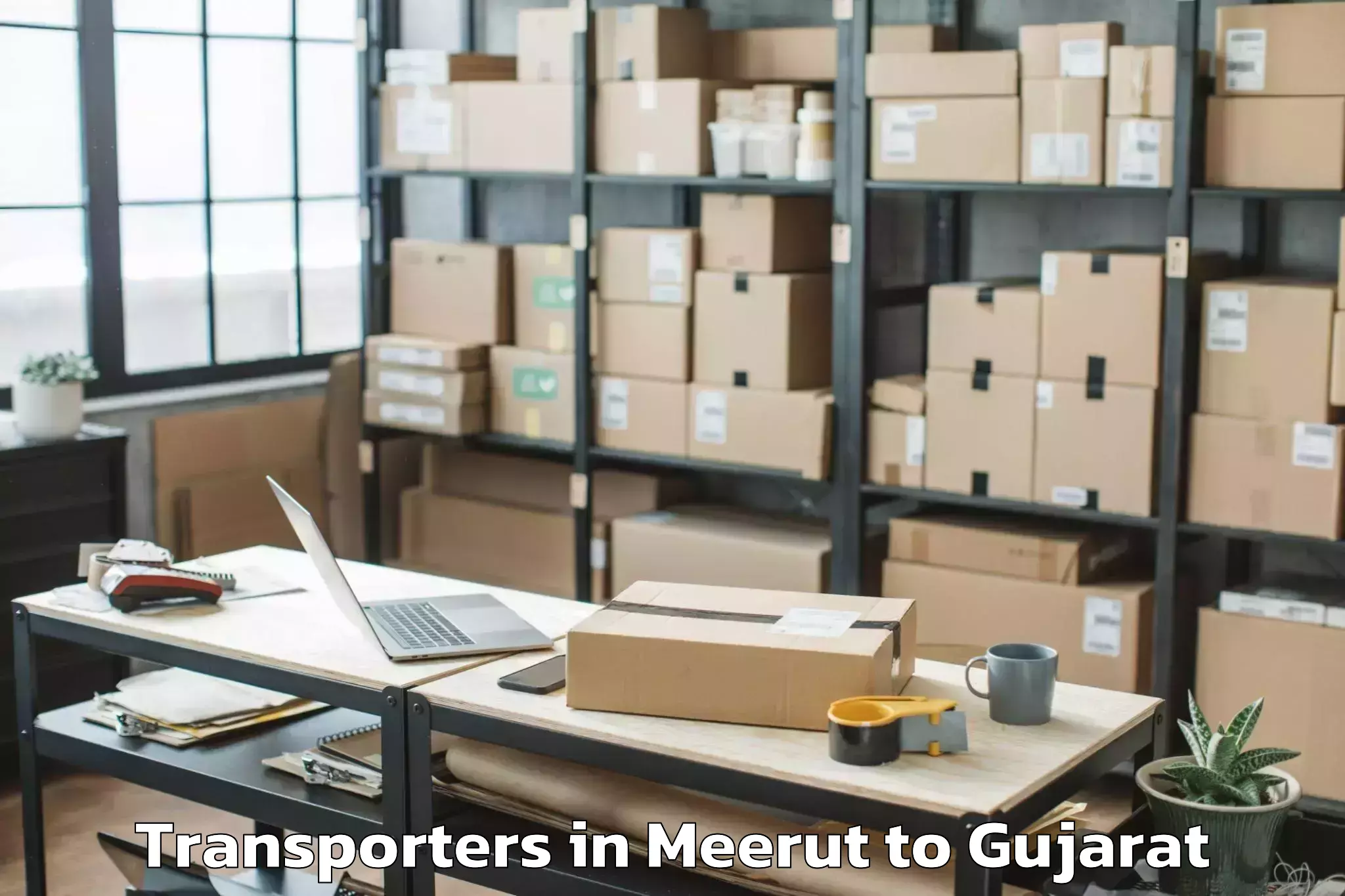 Book Meerut to Lavad Transporters Online